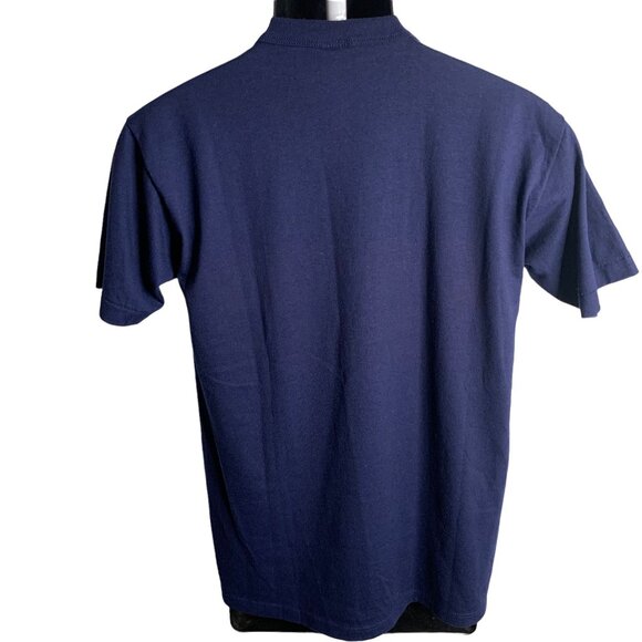 Vintage 80s Champs Pub Crewneck T Shirt M Blue Single Stitch Russell Eagle Tag - Picture 5 of 7